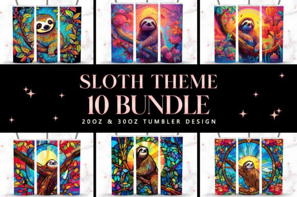 Download 20 Oz Skinny Sloth Design Tumbler Bundle - Premium Resources