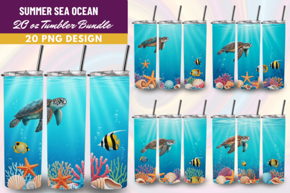 Download Summer Sea Ocean Tumbler Wrap PNG Bundle - Ocean tumbler wrap Collection